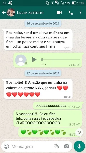 Mensagem de cliente relatando a experiência com o protocolo