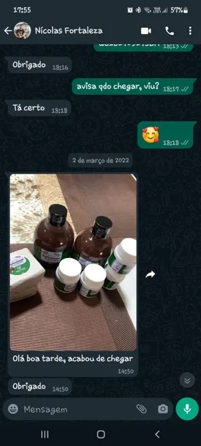 Cliente mostrando o recebimento do protocolo em casa