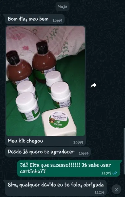 Imagem de cliente mostrando a embalagem recebida
